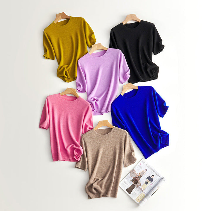 Damer Kortärmad Cashmere-Mix Tröja Mirla-Eva Jonsson