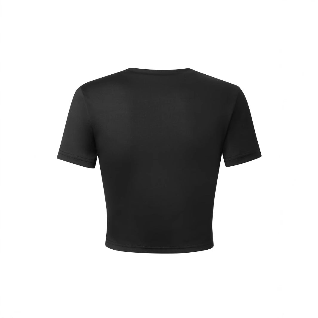Damer Kortärmad Crop-T-shirt med rolig text Mirla-Eva Jonsson