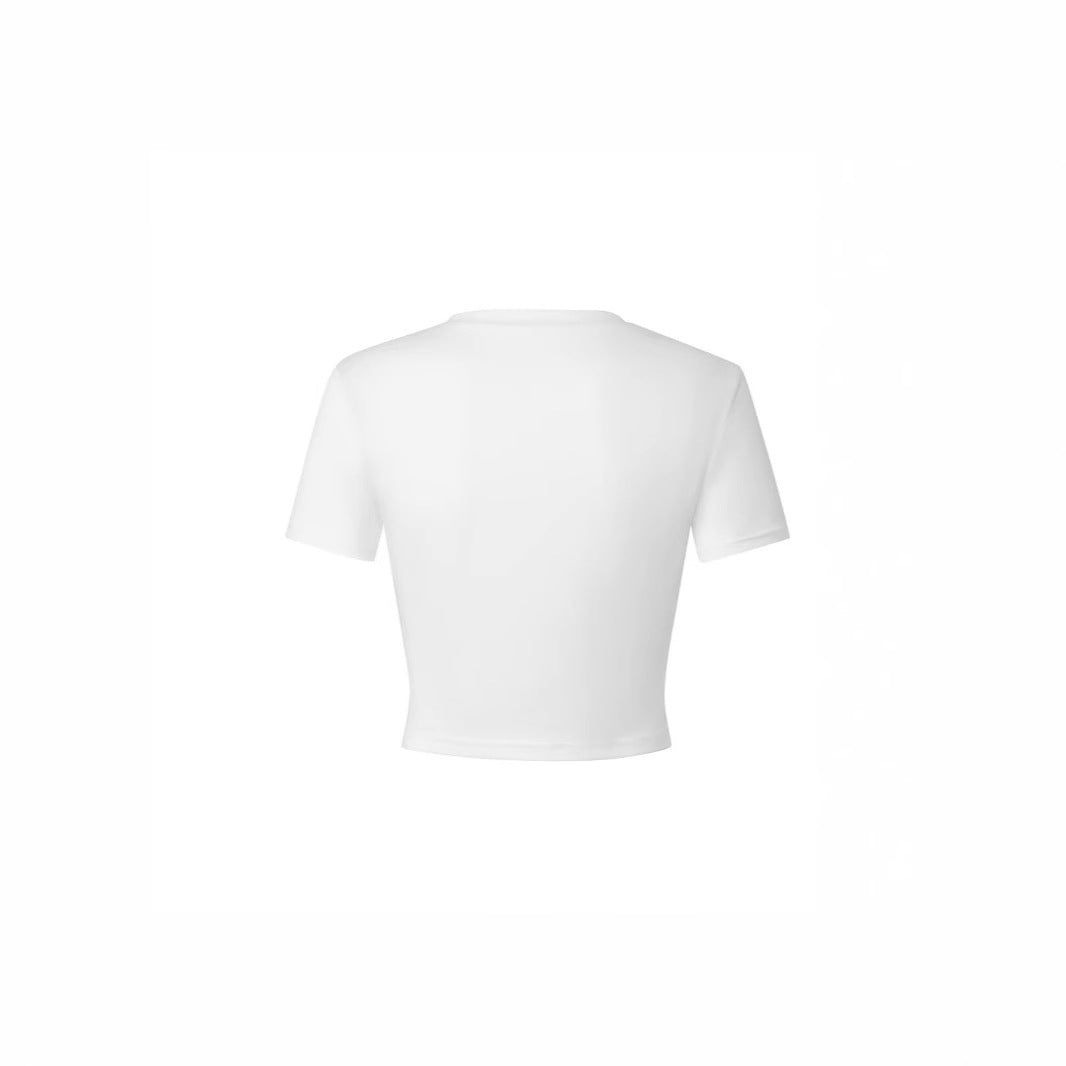 Damer Kortärmad Crop-T-shirt med rolig text Mirla-Eva Jonsson