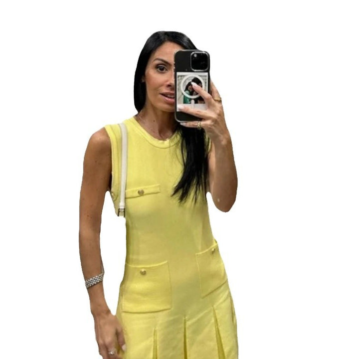 Damer Kortsleeve Knappklänning med påsydda fickor Mirla-Eva Jonsson