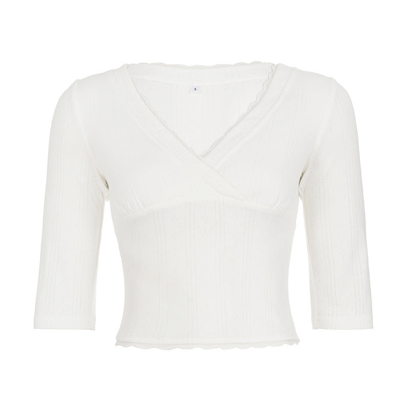 Damer Kortsleeve V-ringad topp Mirla-Eva Jonsson