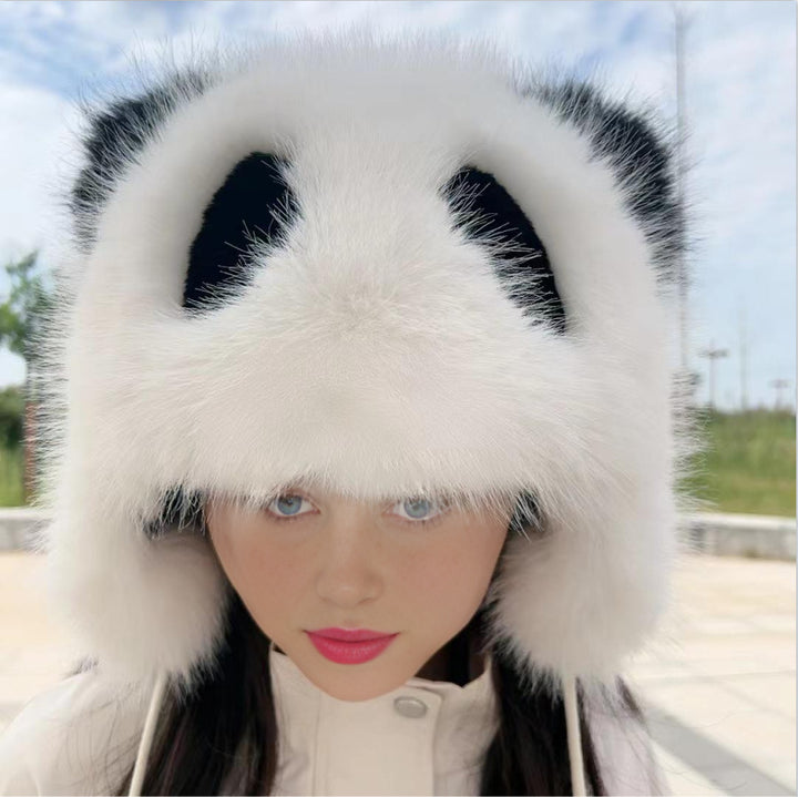 Damer Kramig Panda-mössa med trendiga öron Mirla-Eva Jonsson