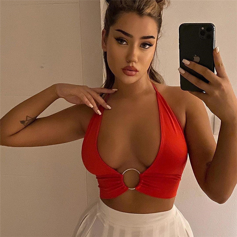 Damer Kvalitativt Halter-top med moderiktigt ringdetalj Mirla-Eva Jonsson