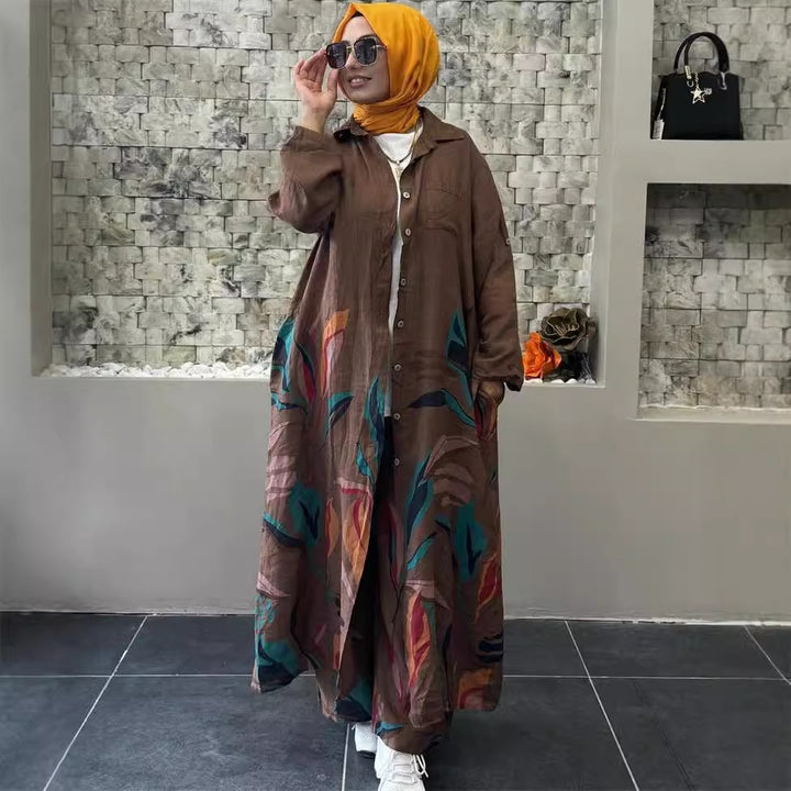 Damer Lång Blus med blommigt mönster Mirla-Eva Jonsson