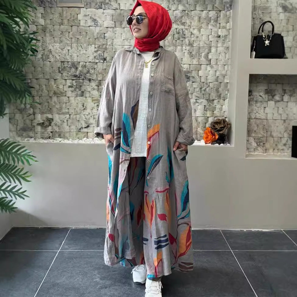 Damer Lång Blus med blommigt mönster Mirla-Eva Jonsson