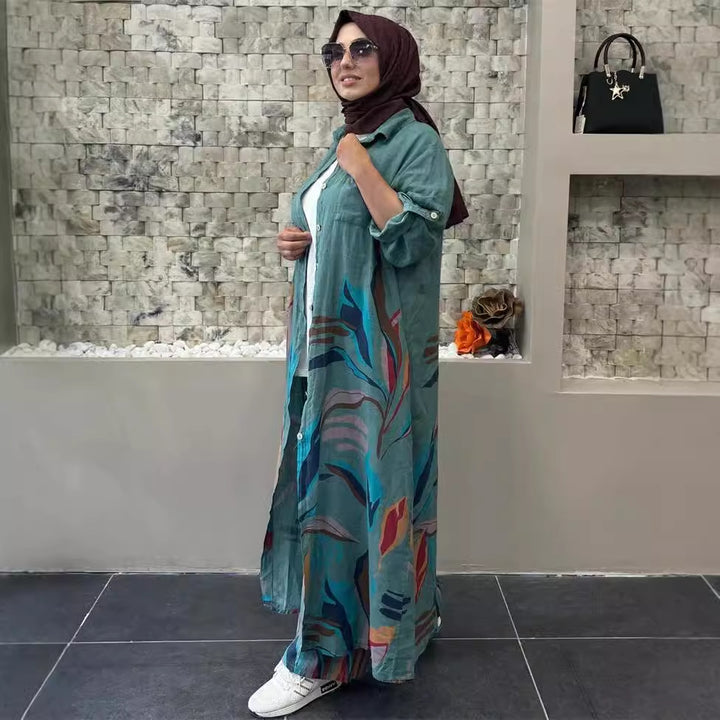 Damer Lång Blus med blommigt mönster Mirla-Eva Jonsson