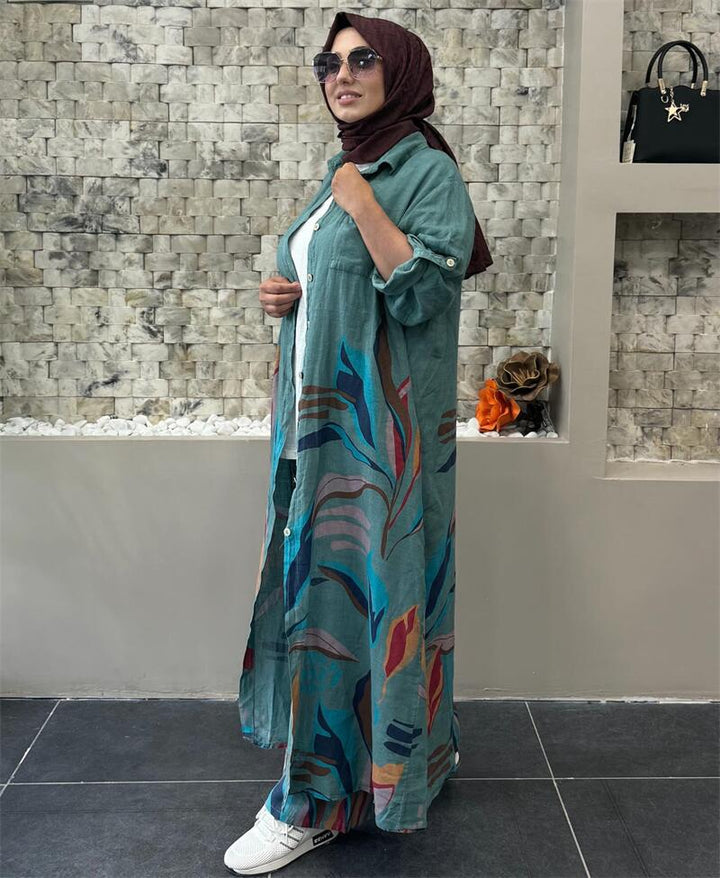 Damer Lång Blus med blommigt mönster Mirla-Eva Jonsson