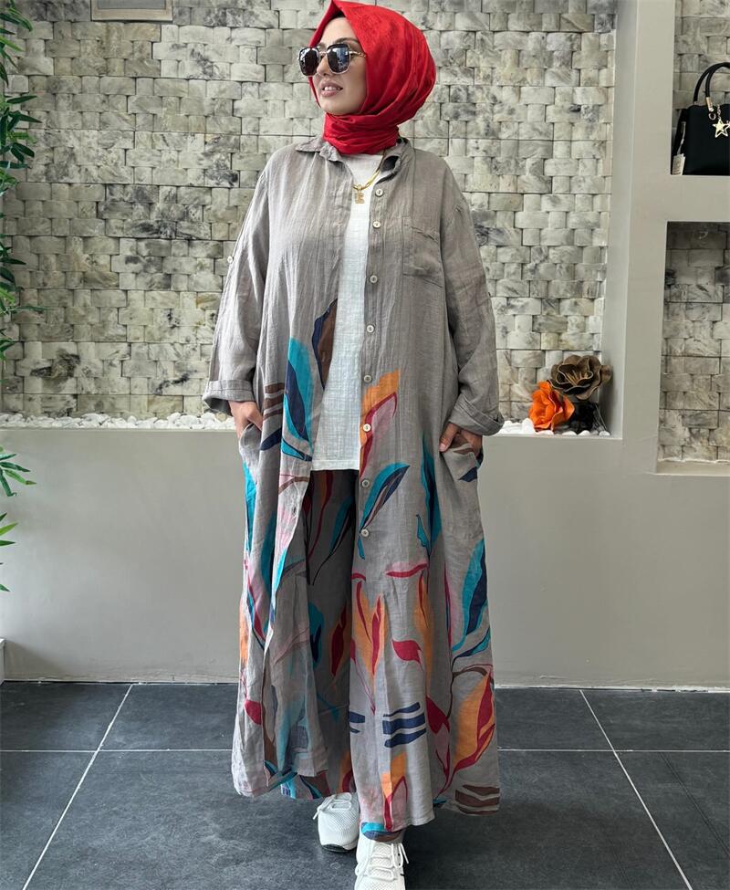Damer Lång Blus med blommigt mönster Mirla-Eva Jonsson