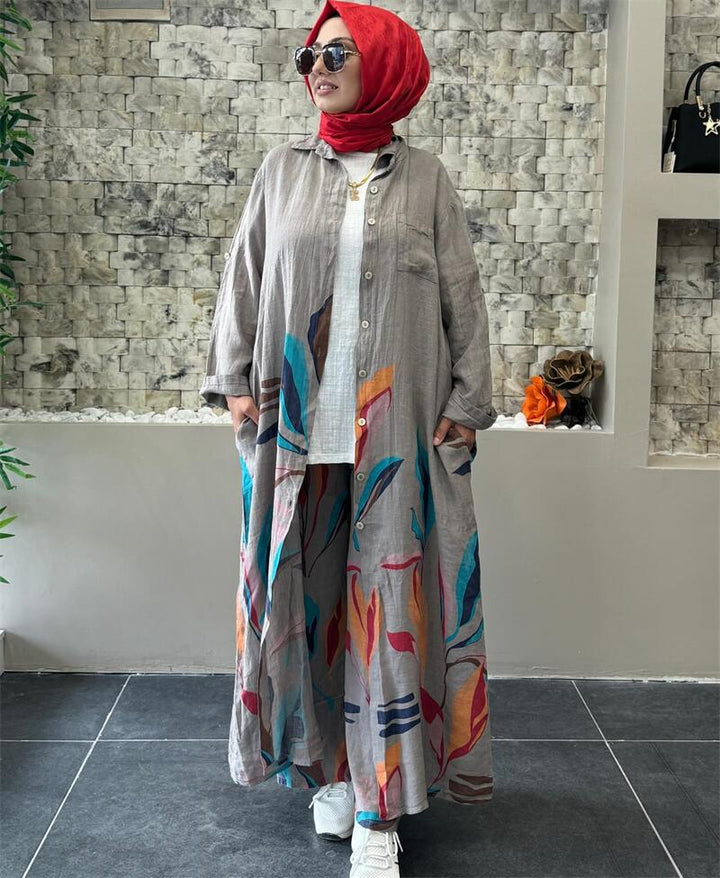 Damer Lång Blus med blommigt mönster Mirla-Eva Jonsson