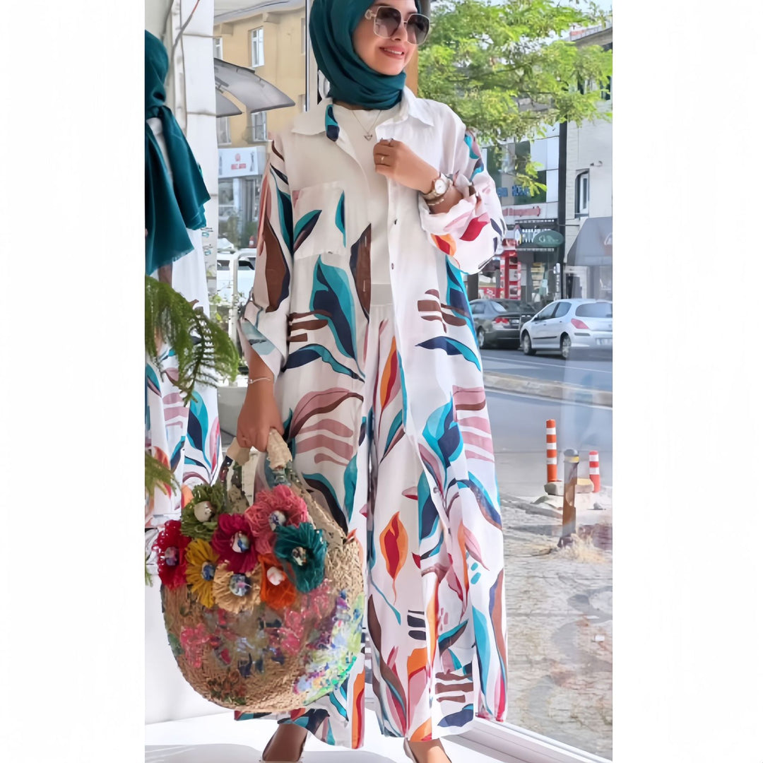 Damer Lång Blus med blommigt mönster Mirla-Eva Jonsson