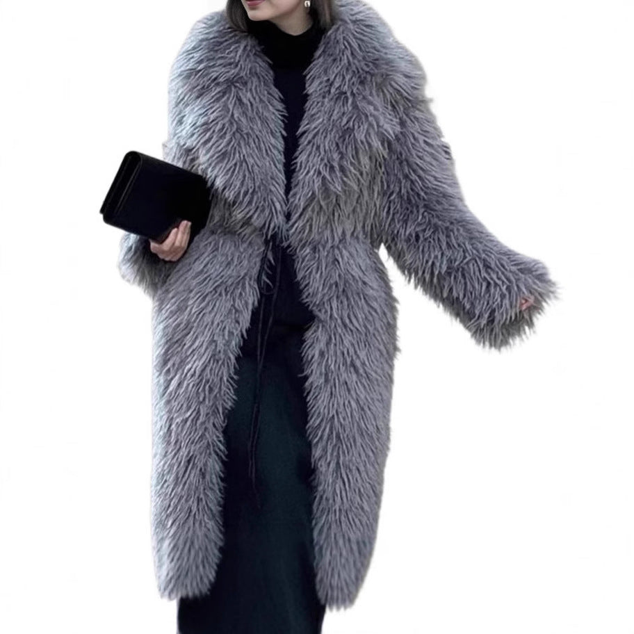 Damer Lång Konstpälsjacka med fluffig textur och oversized passform Mirla-Eva Jonsson