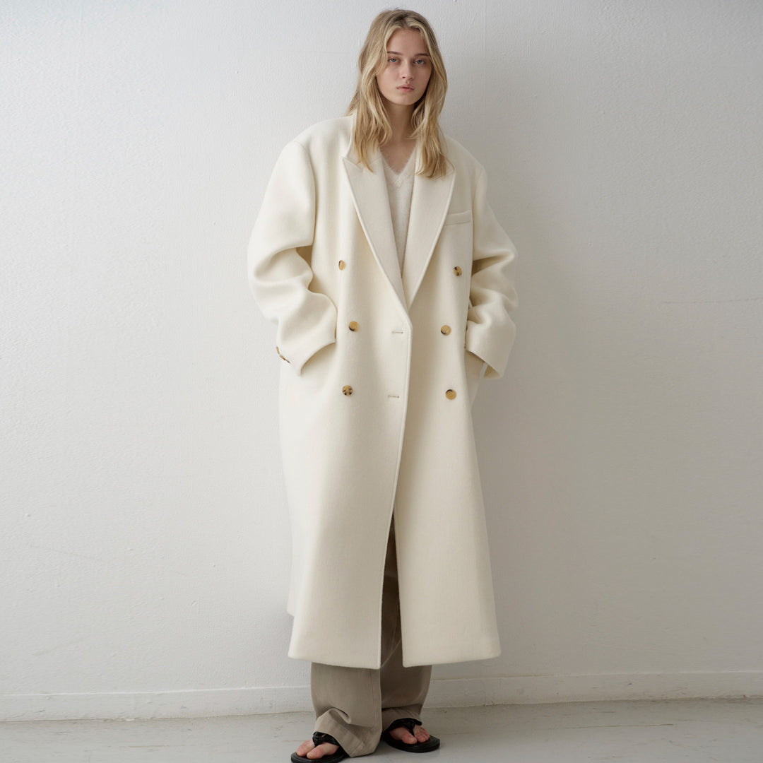 Damer Lång Oversized Kappa med Dubbel Knapplist Mirla-Eva Jonsson