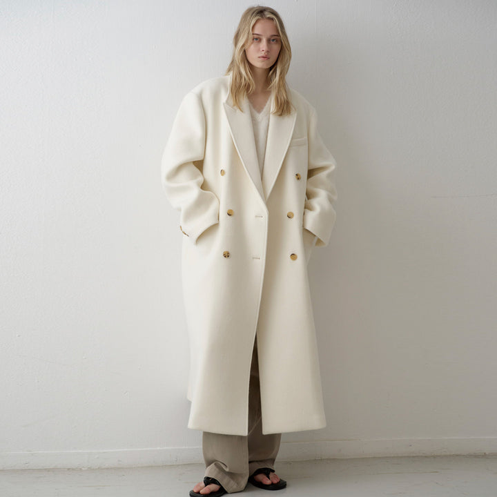 Damer Lång Oversized Kappa med Dubbel Knapplist Mirla-Eva Jonsson