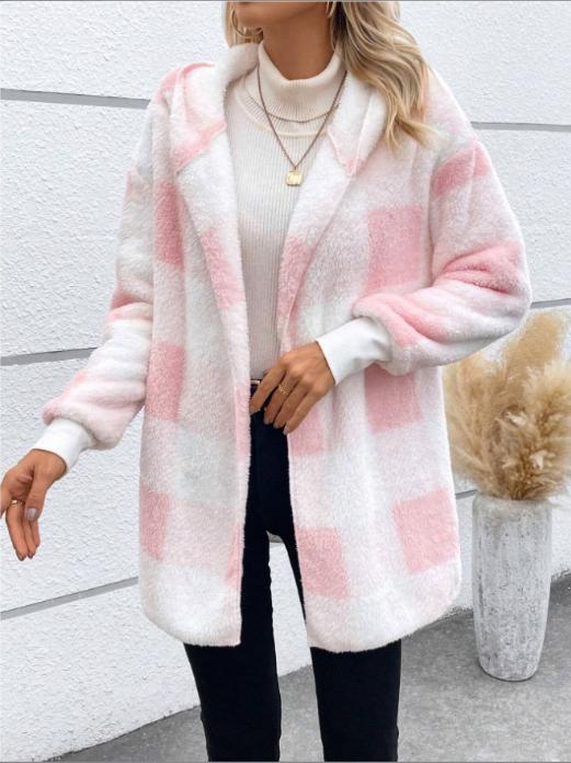 Damer Lång Rutig Kappa I Mjukt Material Mirla-Eva Jonsson