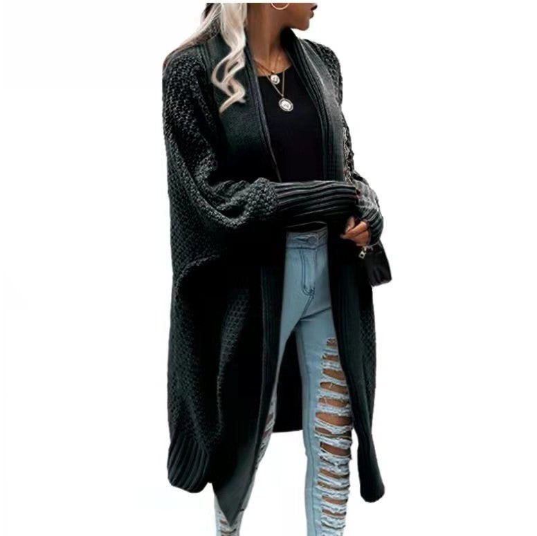 Damer Lång Stickad Cardigan med Strukturerad Väv Eva Jonsson-Eva Jonsson