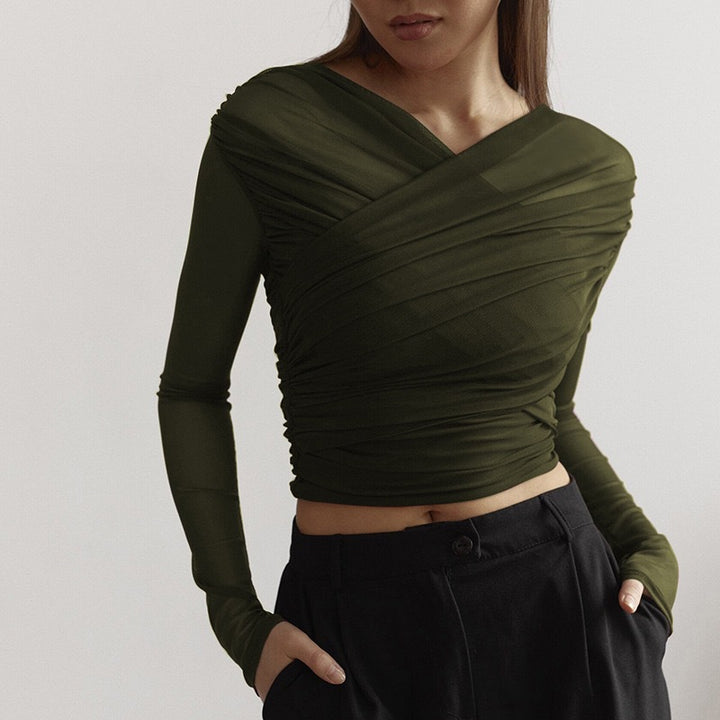 Damer Långärmad-Crop-Top Mirla-Eva Jonsson