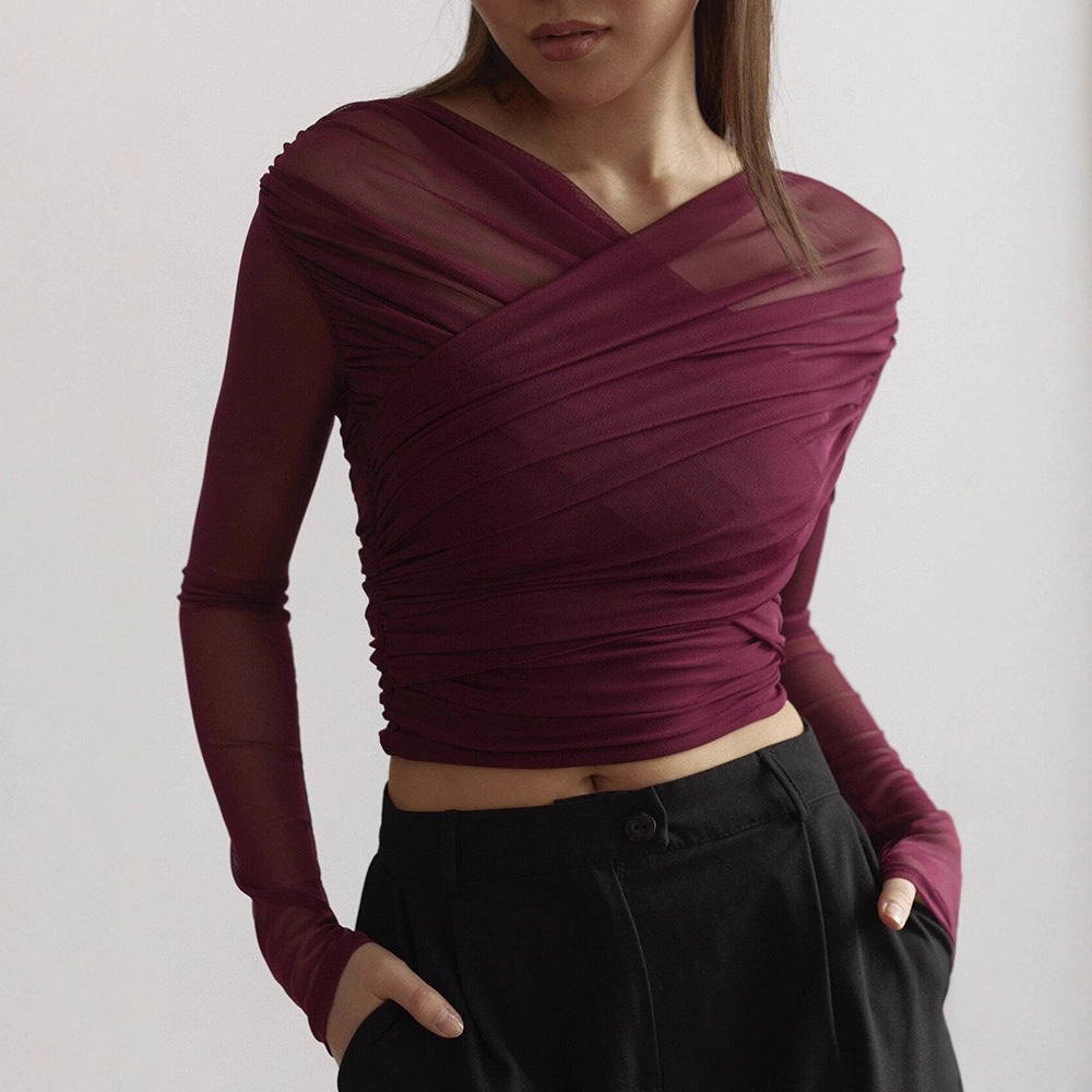 Damer Långärmad-Crop-Top Mirla-Eva Jonsson