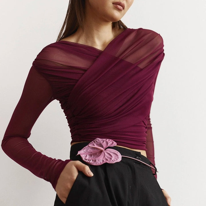 Damer Långärmad-Crop-Top Mirla-Eva Jonsson
