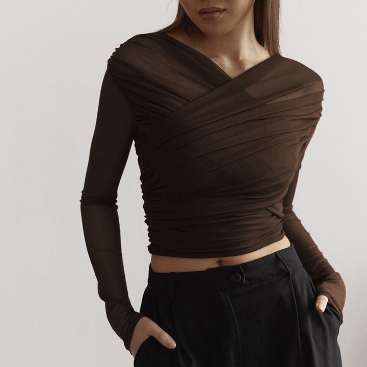 Damer Långärmad-Crop-Top Mirla-Eva Jonsson