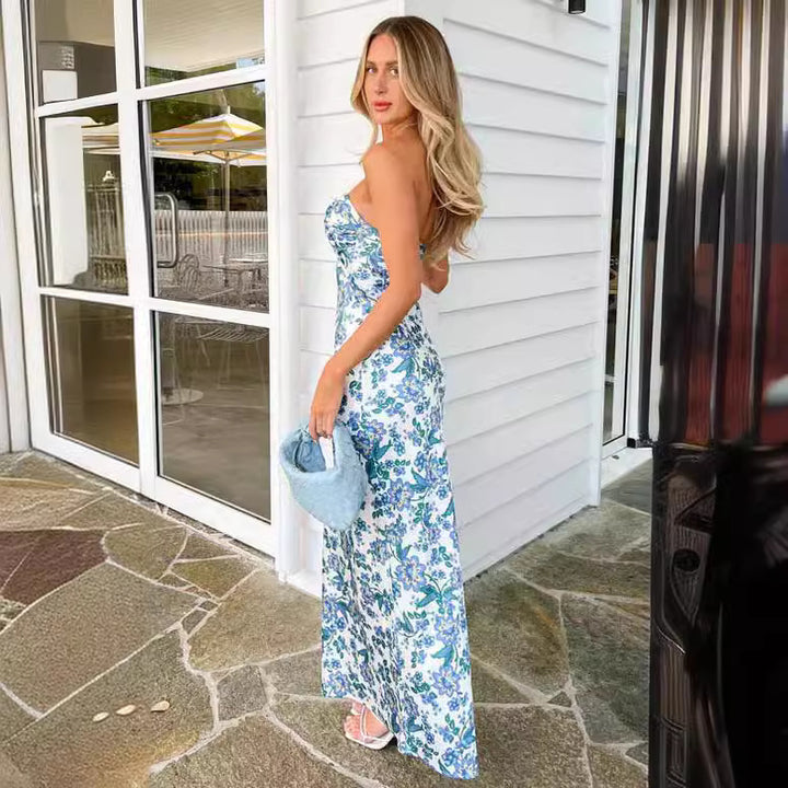 Damer Långärmad Maxiklänning med blommiga accenter Mirla-Eva Jonsson