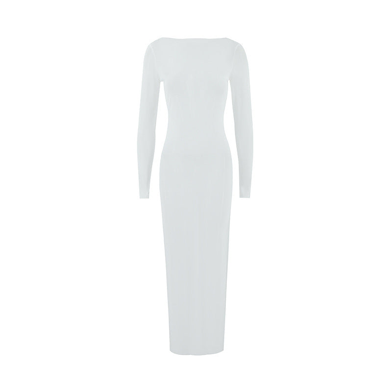 Damer Långärmad Maxiklänning med elegant skärning och figurnära design Mirla-Eva Jonsson