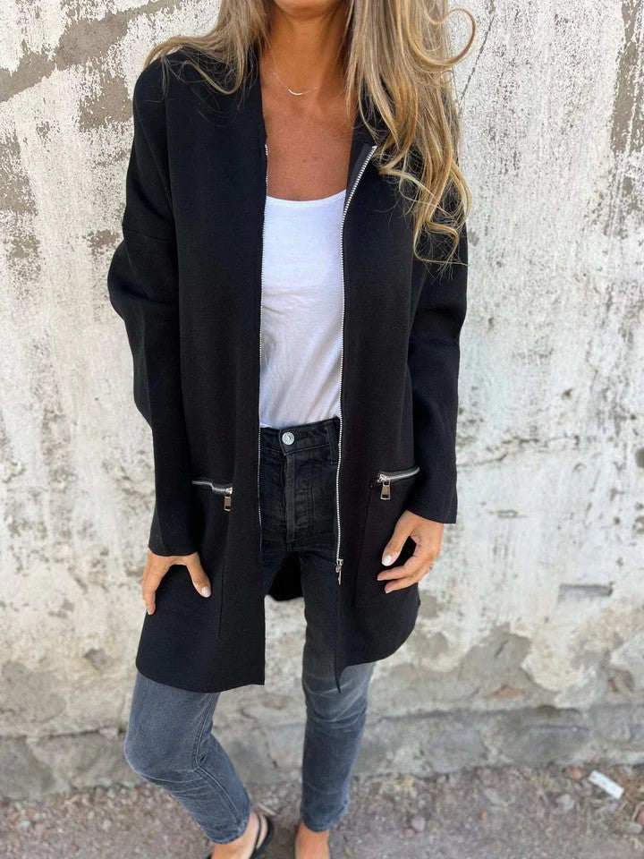 Damer Långärmad Oversized Jacka med Dragkedja Mirla-Eva Jonsson