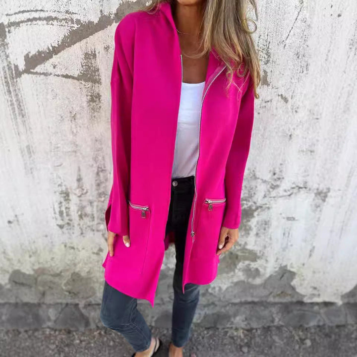 Damer Långärmad Oversized Jacka med Dragkedja Mirla-Eva Jonsson