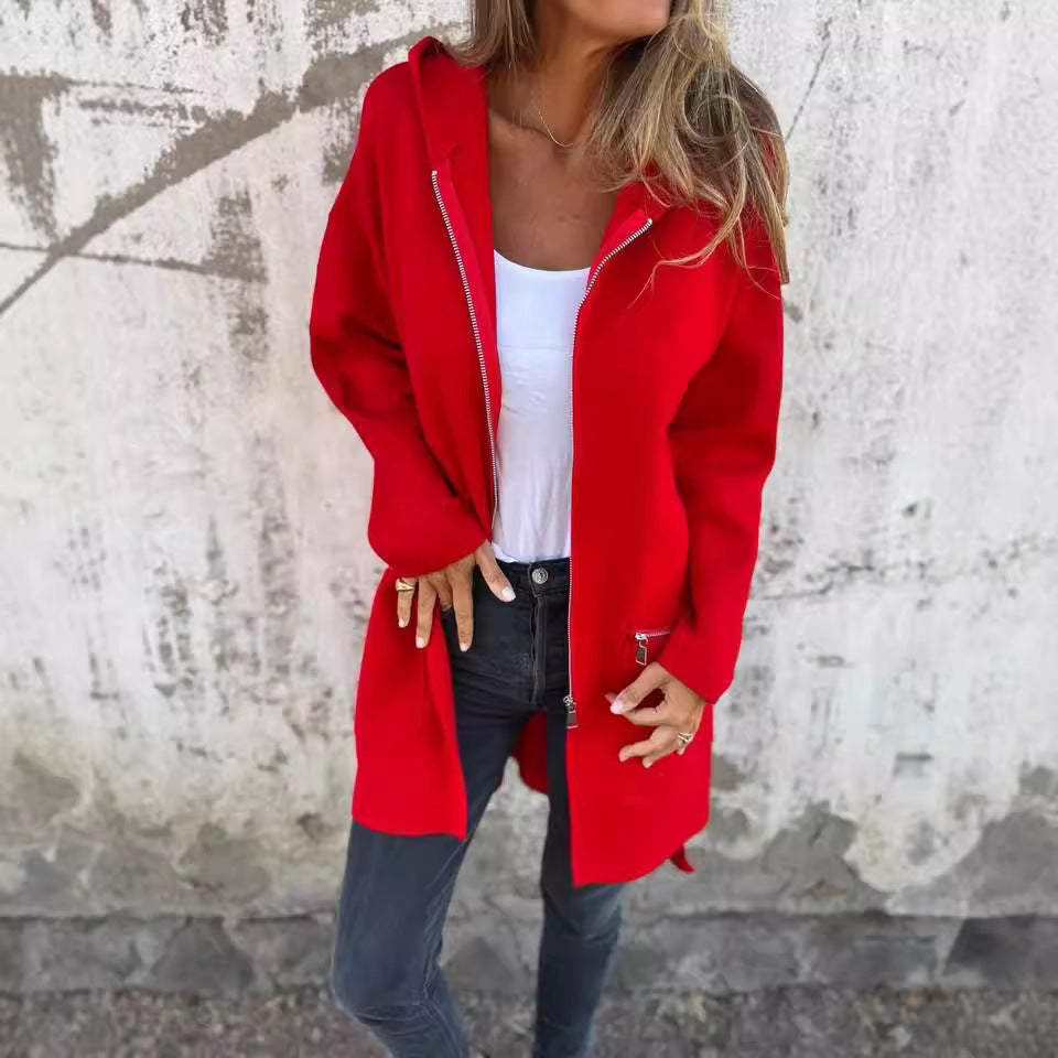 Damer Långärmad Oversized Jacka med Dragkedja Mirla-Eva Jonsson