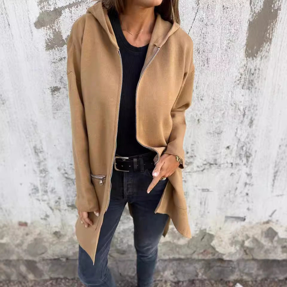 Damer Långärmad Oversized Jacka med Dragkedja Mirla-Eva Jonsson