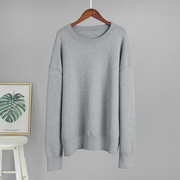 Damer Långärmad Oversized Tröja med Rundhalssnitt Mirla-Eva Jonsson