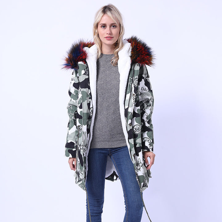Damer Långkappa med dekorativ konstpälskrage Mirla-Eva Jonsson