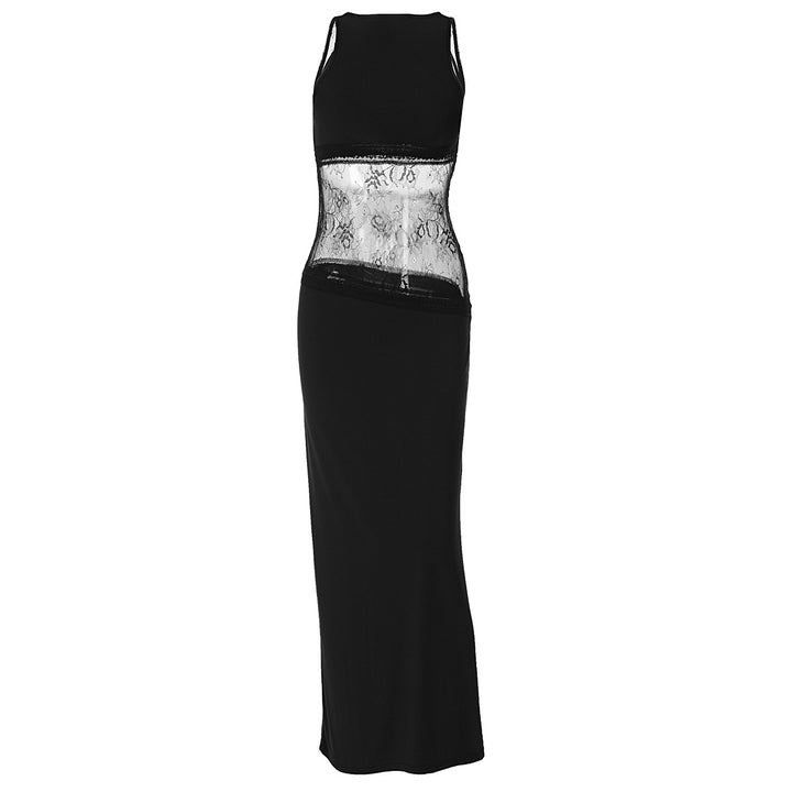 Damer Långt Abendkleid med transparent spets-overlay och figurnära passform Mirla-Eva Jonsson