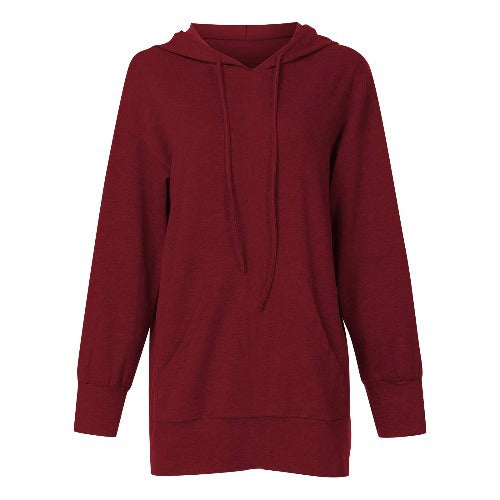 Damer Lässig Hooded Tröja med Långa Ärmar och Praktiska Fickor Mirla-Eva Jonsson