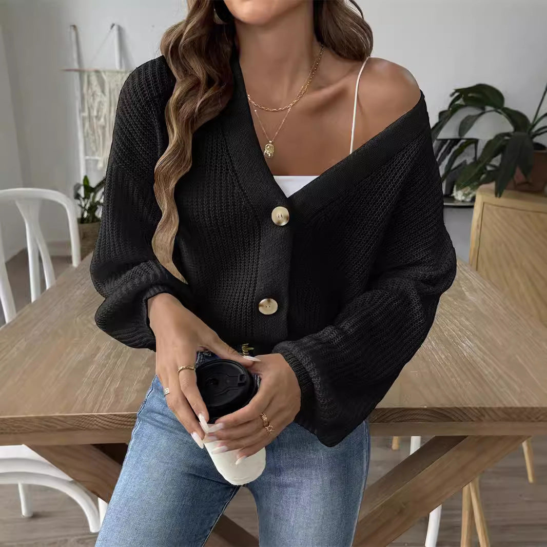 Damer Lässig Kofta med Elegant Knappslå och Bred Skärning Mirla-Eva Jonsson