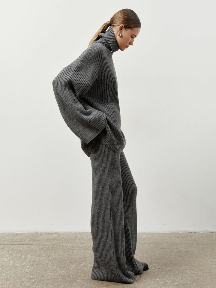 Damer Lässig Stickad byxdress med oversized tröja och vida ben Mirla-Eva Jonsson