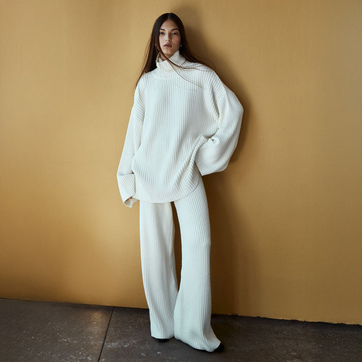 Damer Lässig Stickad byxdress med oversized tröja och vida ben Mirla-Eva Jonsson