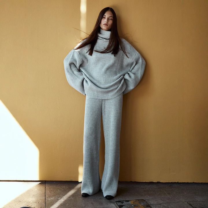 Damer Lässig Stickad byxdress med oversized tröja och vida ben Mirla-Eva Jonsson