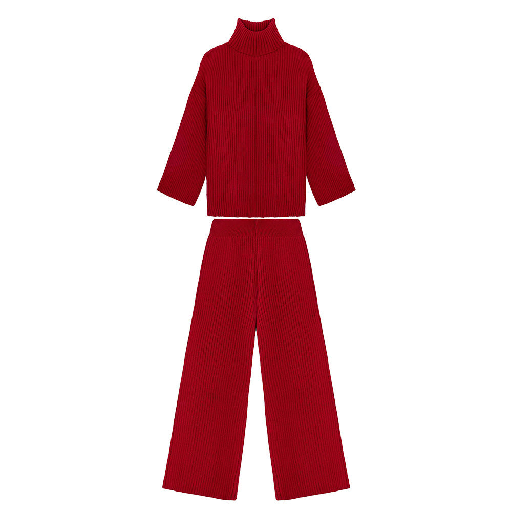 Damer Lässig Stickad byxdress med oversized tröja och vida ben Mirla-Eva Jonsson