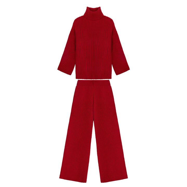 Damer Lässig Stickad byxdress med oversized tröja och vida ben Mirla-Eva Jonsson
