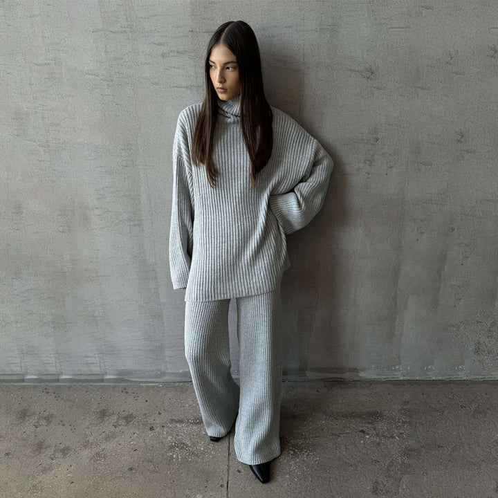 Damer Lässig Stickad byxdress med oversized tröja och vida ben Mirla-Eva Jonsson