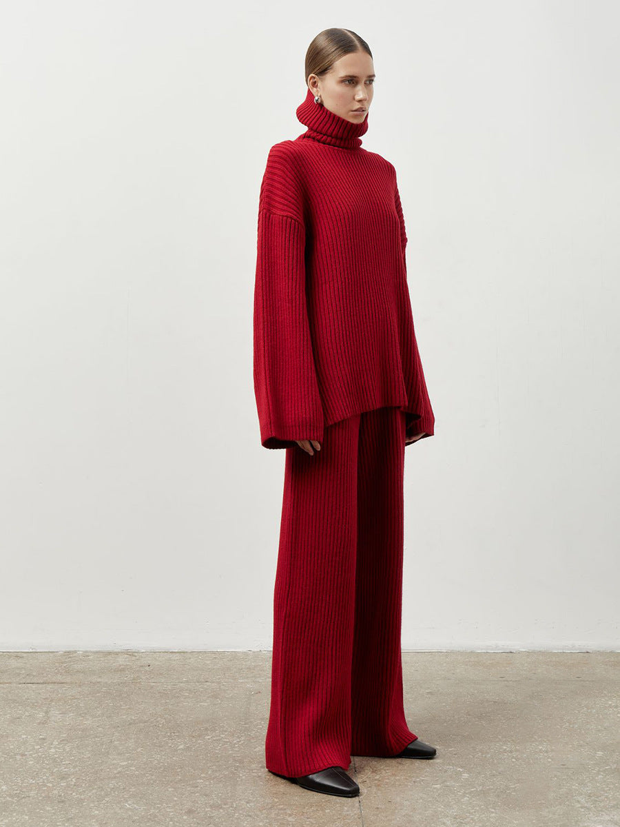 Damer Lässig Stickad byxdress med oversized tröja och vida ben Mirla-Eva Jonsson