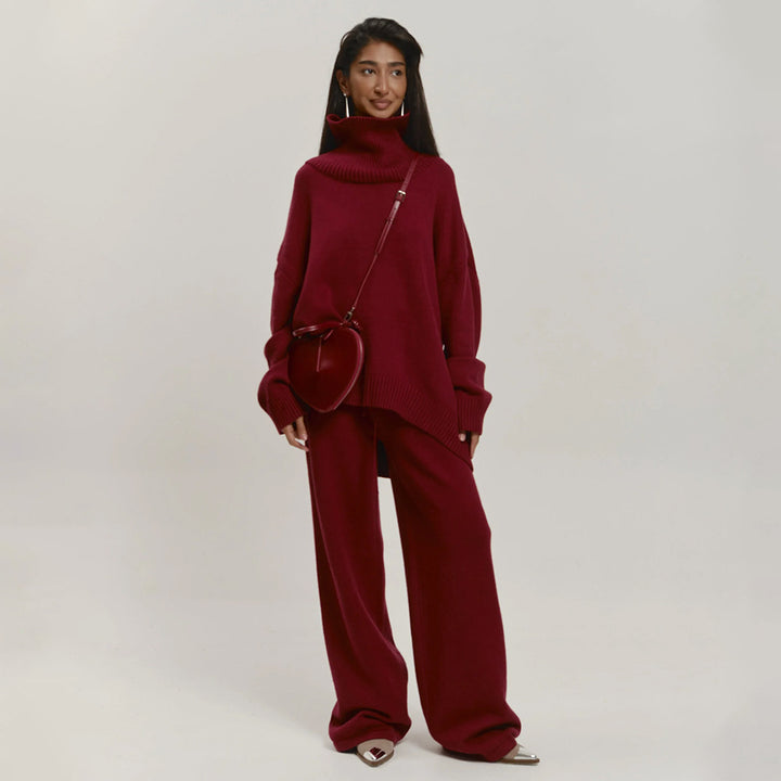 Damer Lässig Stickad byxdress med oversized tröja och vida ben Mirla-Eva Jonsson