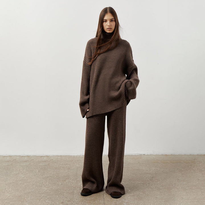 Damer Lässig Stickad byxdress med oversized tröja och vida ben Mirla-Eva Jonsson