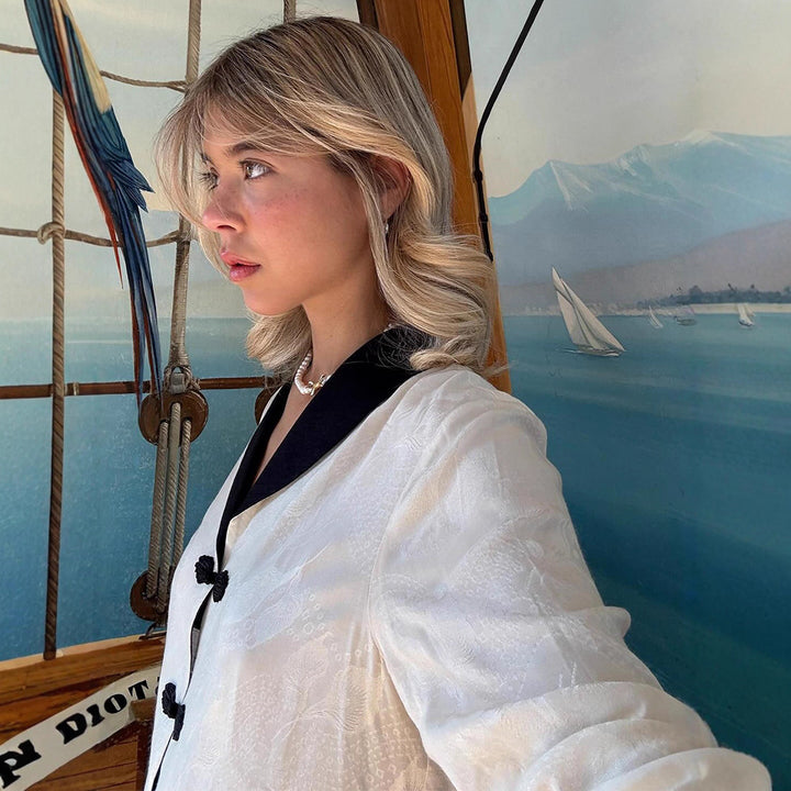 Damer Lätt Blazerjacka med dekorativa knappar och eleganta fickor Mirla-Eva Jonsson