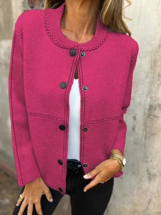 Damer Lätt Cardigan med knappar och dekorativa sömmar Mirla-Eva Jonsson
