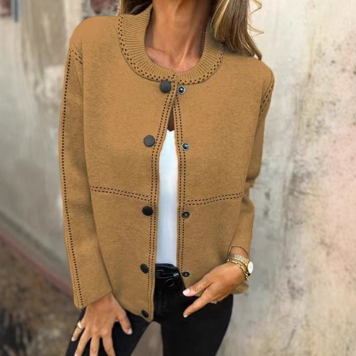 Damer Lätt Cardigan med knappar och dekorativa sömmar Mirla-Eva Jonsson