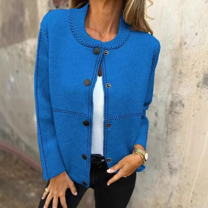 Damer Lätt Cardigan med knappar och dekorativa sömmar Mirla-Eva Jonsson