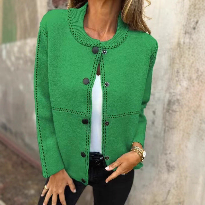 Damer Lätt Cardigan med knappar och dekorativa sömmar Mirla-Eva Jonsson