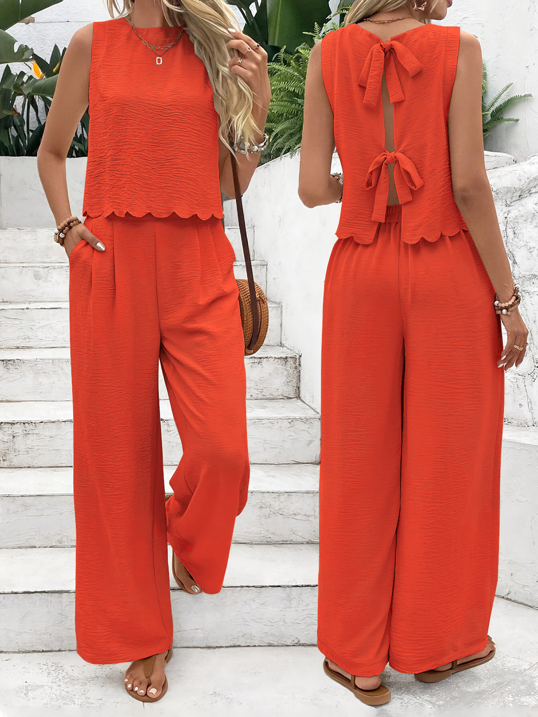 Damer Lätt Jumpsuit med elegant ryggutskärning och vida ben Mirla-Eva Jonsson