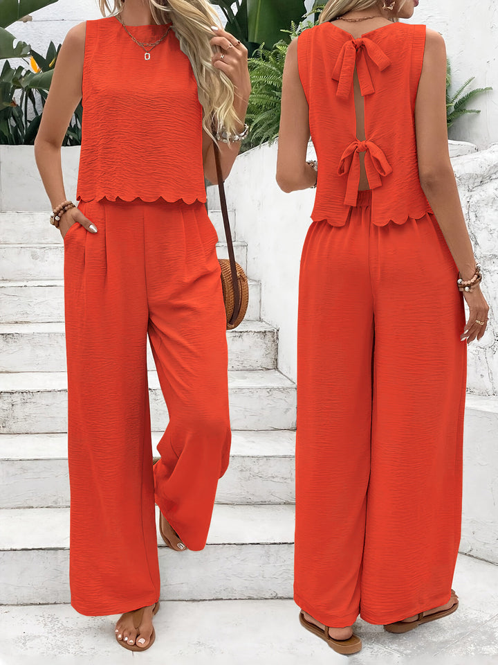 Damer Lätt Jumpsuit med elegant ryggutskärning och vida ben Mirla-Eva Jonsson
